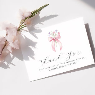 Tarjeta De Agradecimiento 30.ª Llanura de flores silvestres rosadas