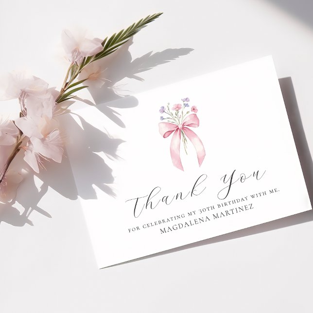 Tarjeta De Agradecimiento 30.ª Llanura de flores silvestres rosadas (Subido por el creador)