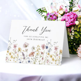 Tarjeta De Agradecimiento 30.º cumpleaños Floral de flores silvestres gracia