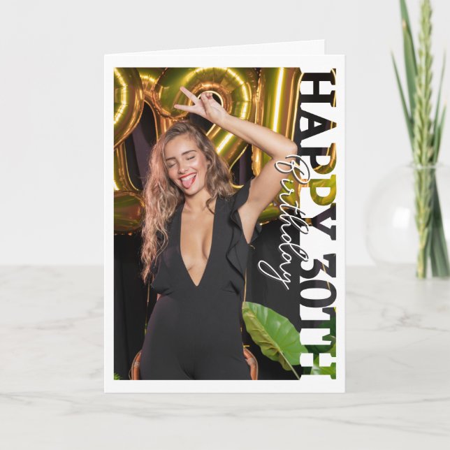 Tarjeta De Agradecimiento 30th Birthday Photo college Card (Anverso)