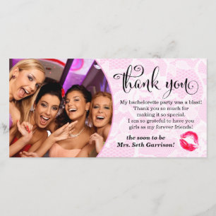 Tarjeta De Agradecimiento 311 Bachelorette Lace Blanca Rosa