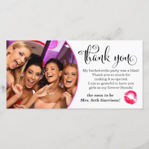Tarjeta De Agradecimiento 311 Bachelorette Party Rosa