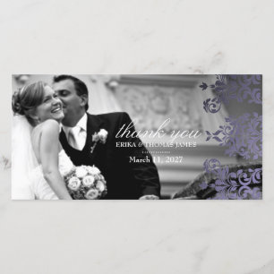 Tarjeta De Agradecimiento 311 Dashing Damask Hydrangea Purple Gracias