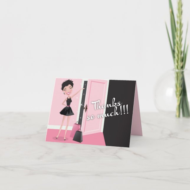 Tarjeta De Agradecimiento 311 Kiki Cutie Open Door Shopping Gracias (Anverso)