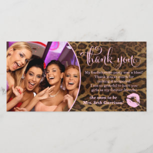 Tarjeta De Agradecimiento 311 Leopard Bachelorette Party Gracias