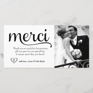 Tarjeta De Agradecimiento 311 Ornate Merci Photo Card with Heart