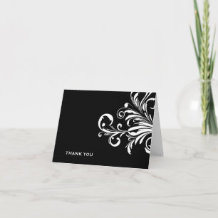 Tarjeta De Agradecimiento 311-Swanky remolina blanco negro de N le agradece