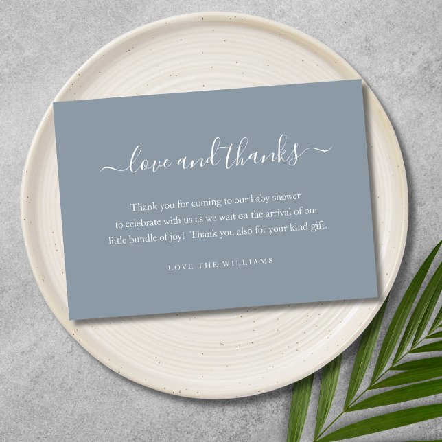 Tarjeta De Agradecimiento 3,5" x 5" Gracias Baby Shower Gift Personalizado (Blue Thank You Card)