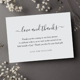 Tarjeta De Agradecimiento 3,5" x 5" Gracias Baby Shower Gift Personalizado