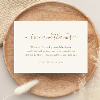 Tarjeta De Agradecimiento 3,5" x 5" Gracias Baby Shower Gift Personalizado