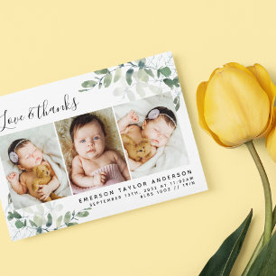 Tarjeta De Agradecimiento 3.5x5 Eucalyptus Photo Baby