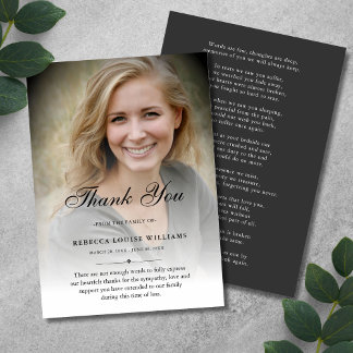 Tarjeta De Agradecimiento 3.5x5 Gracias Personalizado Fotografía Funeral Sim