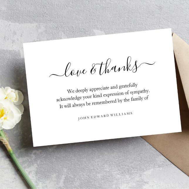 Tarjeta De Agradecimiento 3.5x5 Gracias por la pérdida del funeral (Subido por el creador)