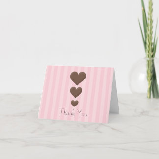 Tarjeta De Agradecimiento 3 corazones le agradecen