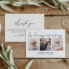 Tarjeta De Agradecimiento 3-Foto Celebración de la vida/Funeral/Bereavement