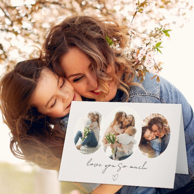 Tarjeta De Agradecimiento 3 Photo Collage Card – Love You So Much (Subido por el creador)