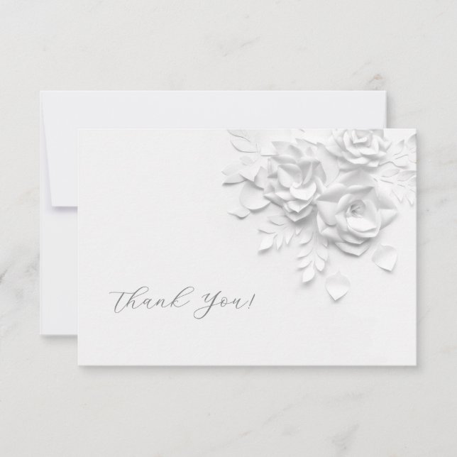 Tarjeta De Agradecimiento 3D Flowers Paper Cut Roses Thank You Card (Anverso)