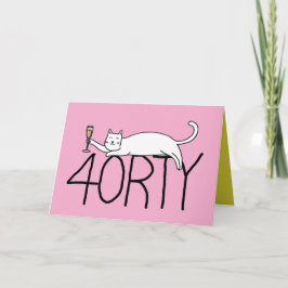 Tarjeta De Agradecimiento 40.ª celebración de gatos de cumpleaños 40 años cu