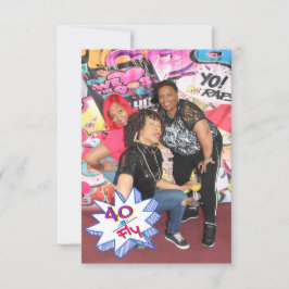 Tarjeta De Agradecimiento 40 & Fly | Hip Hop 40th Birthday|Foto Gracias