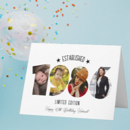 Tarjeta De Agradecimiento 40th birthday Photo Collage established 1986