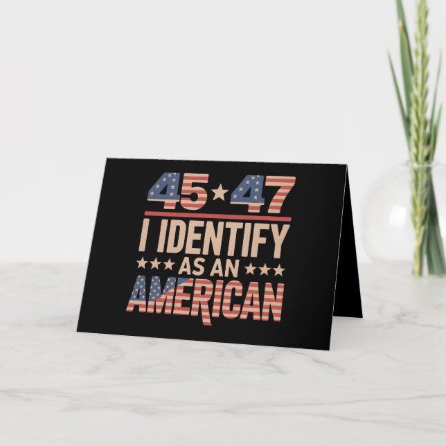 Tarjeta De Agradecimiento 45 47 Me Identifico Como Un Trump Presidente Ameri (Anverso)