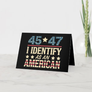 Tarjeta De Agradecimiento 45 47 Me Identifico Como Una Bandera Estadounidens
