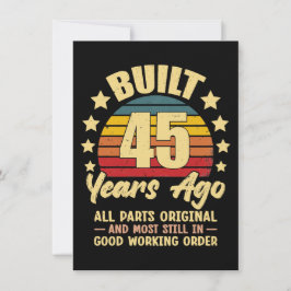 Tarjeta De Agradecimiento 45 Years Ago All Parts Original 45th Birthday