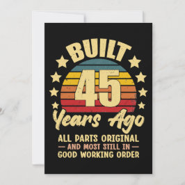 Tarjeta De Agradecimiento 45 Years Ago All Parts Original 45th Birthday
