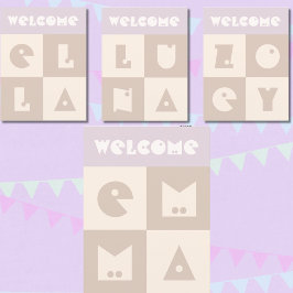 Tarjeta De Agradecimiento 4 4 letras recién nacido chica nombre felicitación