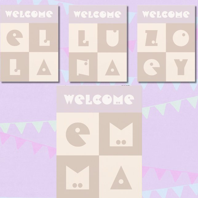 Tarjeta De Agradecimiento 4 4 letras recién nacido chica nombre felicitación (Subido por el creador)