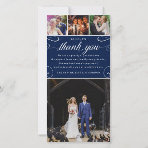 Tarjeta De Agradecimiento 4 Boda de color de Personalizado de fotos Gracias