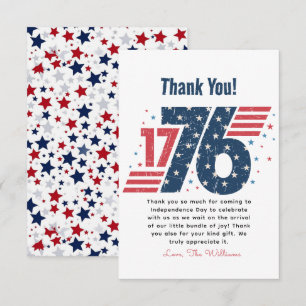 Tarjeta De Agradecimiento 4 de julio de 1776 Día de la Independencia