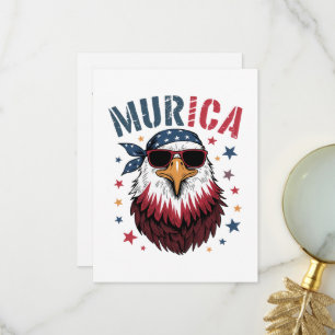Tarjeta De Agradecimiento 4 de julio Patriótico Divertido Águila EE. UU.