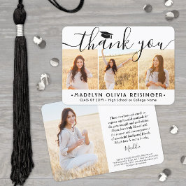 Tarjeta De Agradecimiento 4 Fotografía Nueva Dirección Moderna Graduación De
