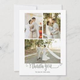 Tarjeta De Agradecimiento 4 fotografías de matrimonio personalizado