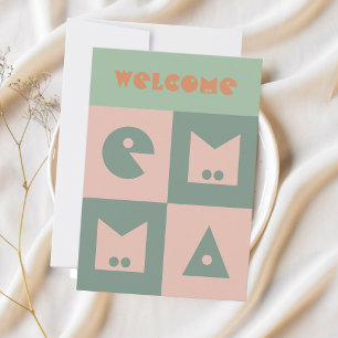 Tarjeta De Agradecimiento 4 letras de felicitación por el nombre de la bebé