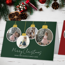 Tarjeta De Agradecimiento 4 photo Merry Christmas bauble Photo Card