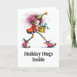 Tarjeta De Agradecimiento **4 Regalo de Chica de Navidades caprichosos y col