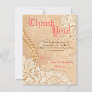 Tarjeta De Agradecimiento 4x5 FLAT Gracias Card Country Lace Victorian