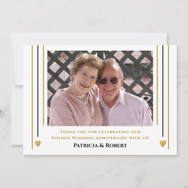 Tarjeta De Agradecimiento 50.º Aniversario del Boda de Oro (Anverso)