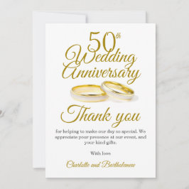 Tarjeta De Agradecimiento 50.º Fiesta del Aniversario Boda