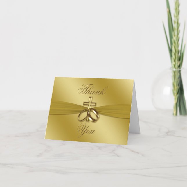 Tarjeta De Agradecimiento 50° aniversario Boda religioso gracias (Anverso)