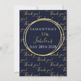 Tarjeta De Agradecimiento 50 cumpleaños 50 y fabulosa marina gracias