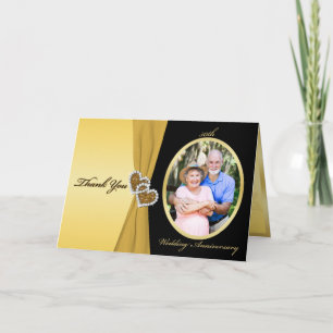 Tarjeta De Agradecimiento 50.o Los corazones unidos aniversario le agradecen