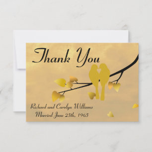 Tarjeta De Agradecimiento 50.o Los Lovebirds del aniversario le agradecen