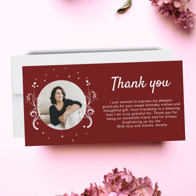 Tarjeta De Agradecimiento 50 y fabuloso follaje rojo 50 foto de cumpleaños (Subido por el creador)