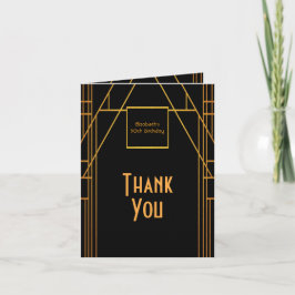 Tarjeta De Agradecimiento 50th 1920's Birthday black photo Thank you