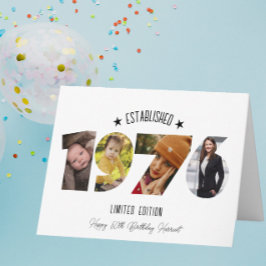 Tarjeta De Agradecimiento 50th birthday Photo Collage established 1976