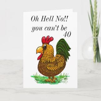 Tarjeta De Agradecimiento 50th Rooster Birthday card, Oh Hell No