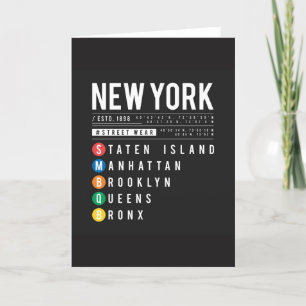 Tarjeta De Agradecimiento 5 distritos de Nueva York